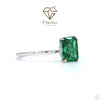 Green Emerald Cut Gemstone Solitaire Engagement Ring - Cheriva Jewels