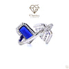 Blue Baguette Cut Bypass Engagement Ring - Cheriva Jewels