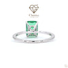 Green Emerald Cut Gemstone Solitaire Engagement Ring - Cheriva Jewels