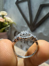 Halo Engagement Ring With Baguette Cut Diamond - Cheriva Jewels