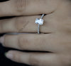 Emerald Cut Lab Diamond Solitaire Accent Engagement Ring - Cheriva Jewels