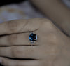Royal Blue Baguette Cut Lab Diamond Promise Ring - Cheriva Jewels