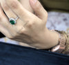 Green Gemstone Halo Engagement Ring - Cheriva Jewels