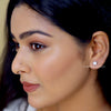 Handcrafted Pave setting Round Diamond Stud Earrings - Cheriva Jewels