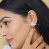 Baguette Cut Lab Diamond Halo Stud Earring - Cheriva Jewels