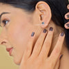 Round Cut Black Diamond Stud Earrings - Cheriva Jewels