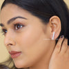 Emerald Round and Pear Diamond Stud Earrings - Cheriva Jewels