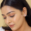18K White Gold Round Cut Diamonds Halo Stud Earring - Cheriva Jewels