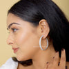 Hoop Earrings With Round Cut Lab Diamonds - Cheriva Jewels
