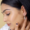 Bezel Set Round Diamond Drop Dangle Earrings - Cheriva Jewels