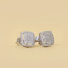 18K White Gold Round Diamond Square Stud Earrings - Cheriva Jewels