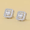 Baguette Cut Lab Diamond Halo Stud Earring - Cheriva Jewels