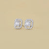 Round And Baguette Diamond Square Earrings - Cheriva Jewels