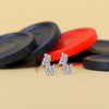 Dog Shaped Unique Stud Earrings In Round Diamond - Cheriva Jewels