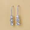 Bezel Set Round Diamond Drop Dangle Earrings - Cheriva Jewels