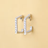 Round Cut Lab Diamond Square Hoop Earrings - Cheriva Jewels