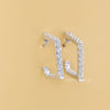Round Cut Lab Diamond Square Hoop Earrings - Cheriva Jewels
