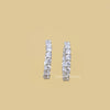 Round Cut Diamond Hoop Earrings In Silver - Cheriva Jewels
