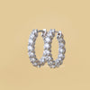 Round Cut Diamond Hoop Earrings In Silver - Cheriva Jewels