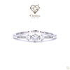 Cushion Cut Diamond Solitaire Accent Engagement Ring