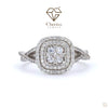 Lab Diamond Vintage Double Halo Engagement Ring - Cheriva Jewels