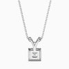 Asscher Cut Diamond solitaire Pendant in 14K White Gold - Cheriva Jewels