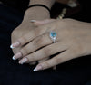 Oval Cut Gemstone Halo Engagement Ring - Cheriva Jewels