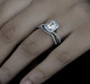Emerald Cut Lab Diamond Halo Promise Ring - Cheriva Jewels