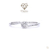 Silver ring with diamonds on a white background, featuring the Cheriva Jewels logo.