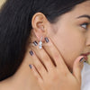 5.5 TCW Round and Oval Dangle Drop Earrings