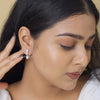 Round And Baguette Lab Diamond Drop Earrings - Cheriva Jewels