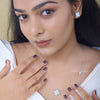 Round Cut Diamond Necklace and Earring Set - Cheriva Jewels