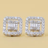 Baguette Cut Lab Diamond Halo Stud Earring - Cheriva Jewels