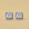 Round Cut Lab Daimond Stud Earrings Halo Setting