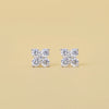 Round Cut Lab Diamond Flower Stud Earrings