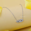 Round Cut Diamond Evil Eye Pendant in White Gold - Cheriva Jewels