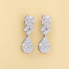 Round And Baguette Lab Diamond Drop Earrings - Cheriva Jewels