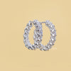 Round Cut Diamond Hoop Earrings In Silver