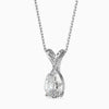 Diamond pendant necklace on a white background