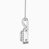 Silver pendant necklace on a white background