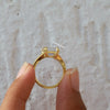 double claw prong engagement ring in solid gold.