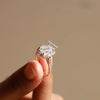 emerald cut diamond engagement ring in solid gold.
