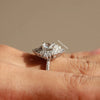 starburst halo engagement ring crafted in solid gold.