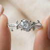 portuguese cut diamond leaf engagement ring.
