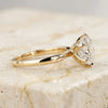 portuguese cut solitaire ring in yellow gold.
